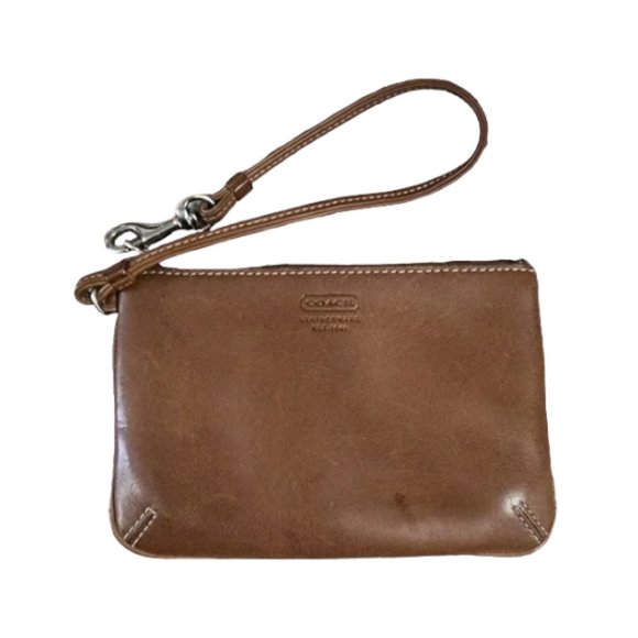Coach Handbags - Brown Coach Wristlet Small Zip Wallet Change Purse